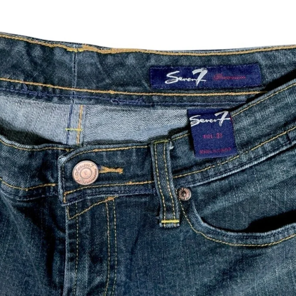 Seven7 Women Bootcut Low Rise Jeans Med Dark Wash Embroidered SZ 31 Inseam 32” - Picture 7 of 16